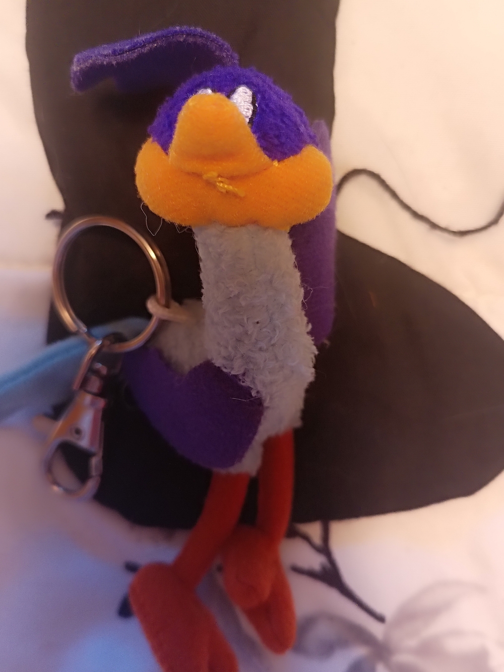Roadrunner Plush Purple & Orange Bird Keychain